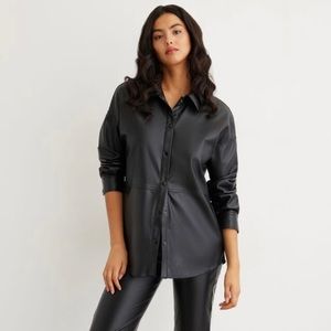 Dynamite Faux Leather Shacket